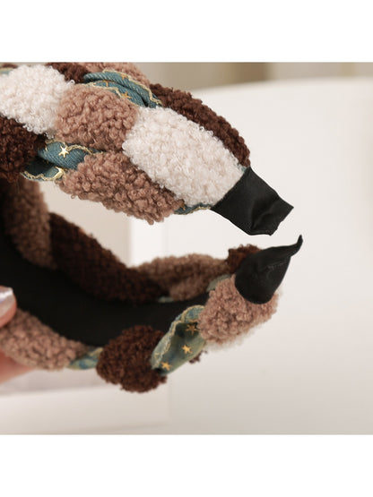 Beau - Knitted Cable Headband Cute Color Block