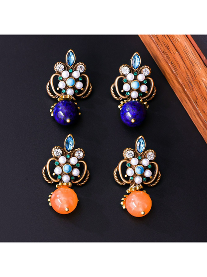Earedge - Retro Round Accent Geometric Stud Earrings
