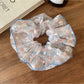 Gifty - Puffed Seersucker Floral Scrunchie