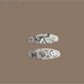 Beau - Botanical Print Bow Accent Oval Hair Clip