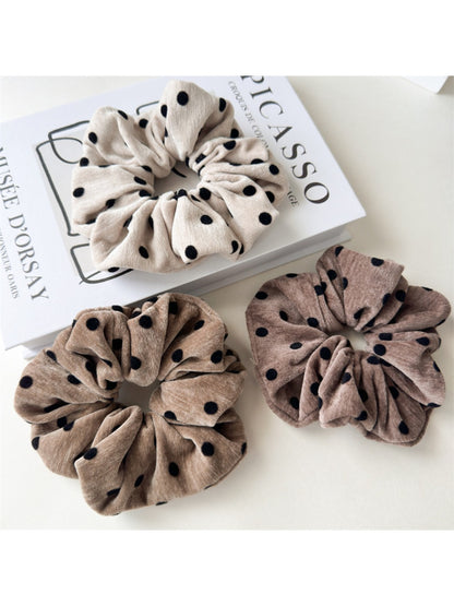 Gifty - Velvet Polka Dot Large Hair Scrunchie