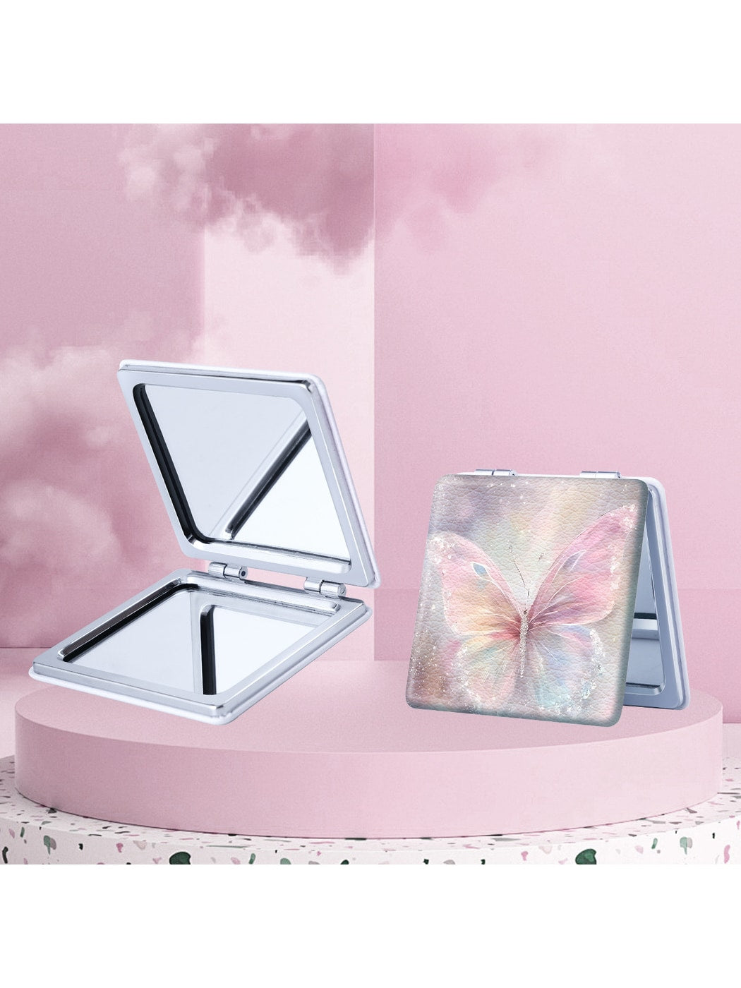 Mirroray - Butterfly Design Portable Folding Makeup Mirror