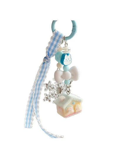 Keypus - Plaid Ribbon House Bag Pendant Keychain