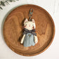 Keypus classic cat charm keychain shown with a leather key holder
