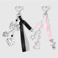 Keypus - Y2K Polka Dot Bow Heart Charm Keychain