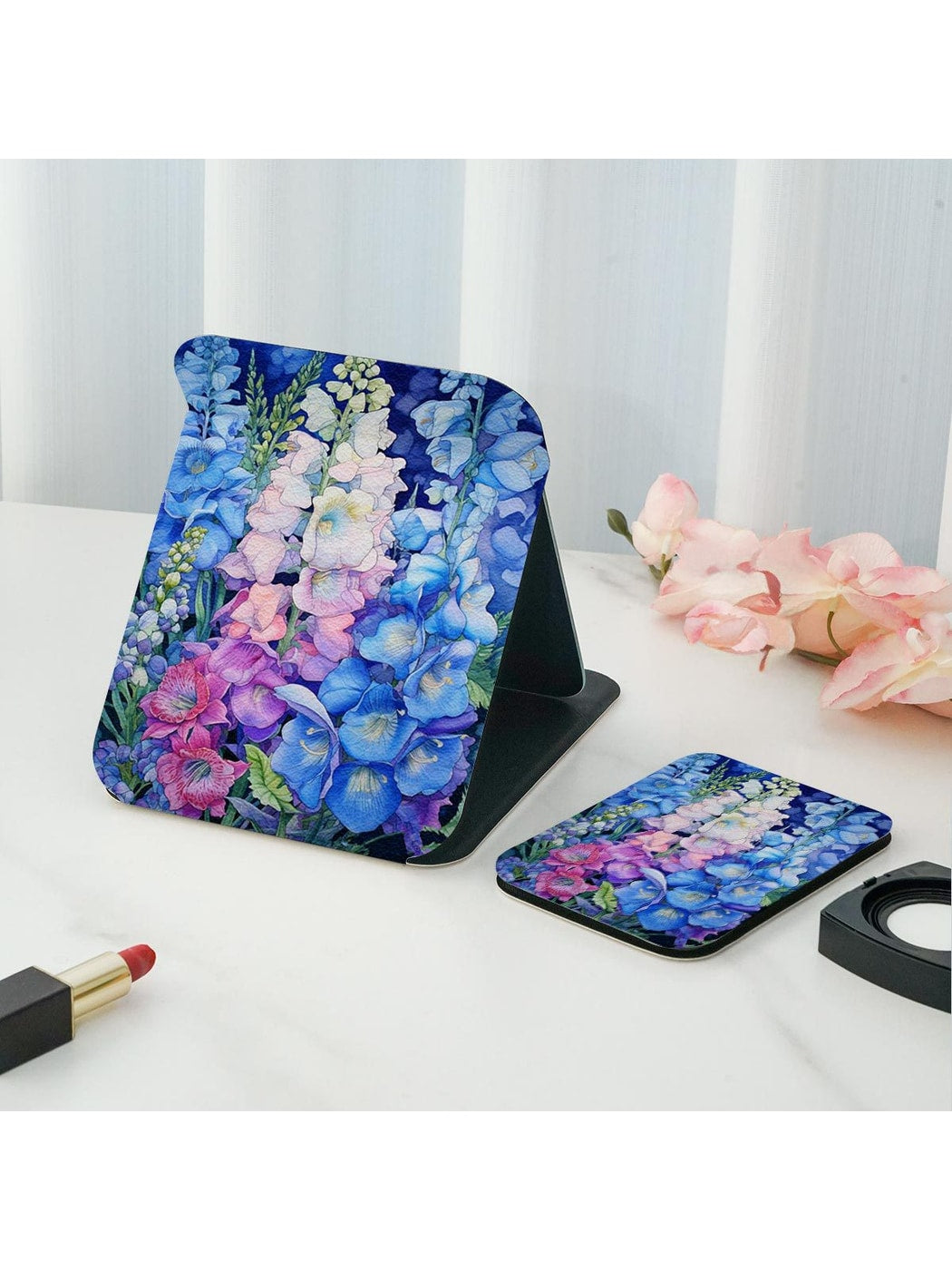 Mirroray - Floral Print Folding Desktop Vanity Mirror