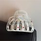 Beau - White Geometric Hair Claw Clip