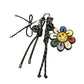 Rainbow sunflower keychain displayed on a white background highlighting its bright colors