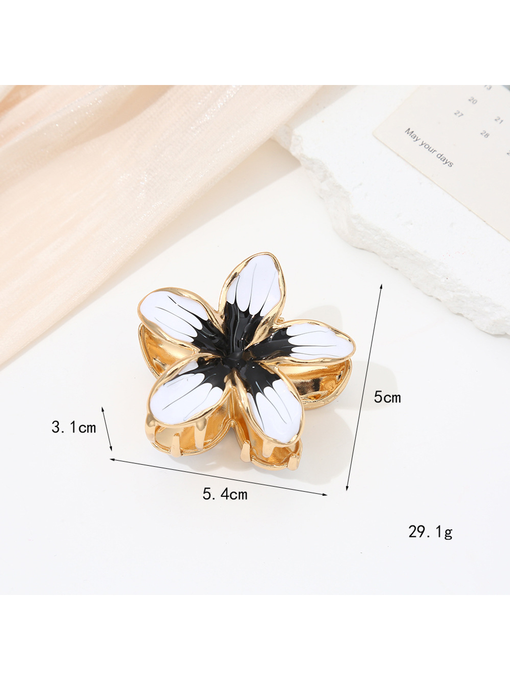 Beau - Floral Alloy Gloss Finish Hair Claw Clip
