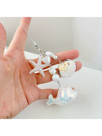 Keypus - Beaded Ocean Whale Accent Bag Charm Keychain