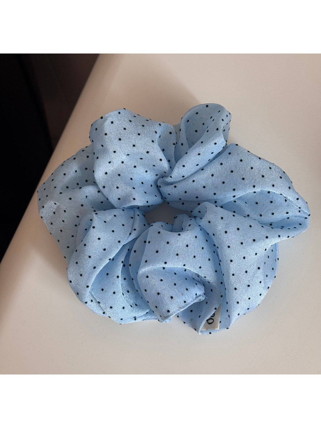 Gifty - Ruched Polka Dot Polyester Scrunchie