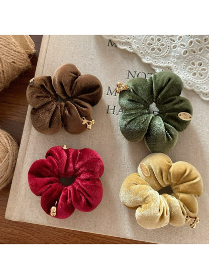 Gifty - Velvet Textured Scrunchies Hair Ties