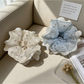 Gifty - Floral Lace Trim Wide Scrunchie Hair Tie