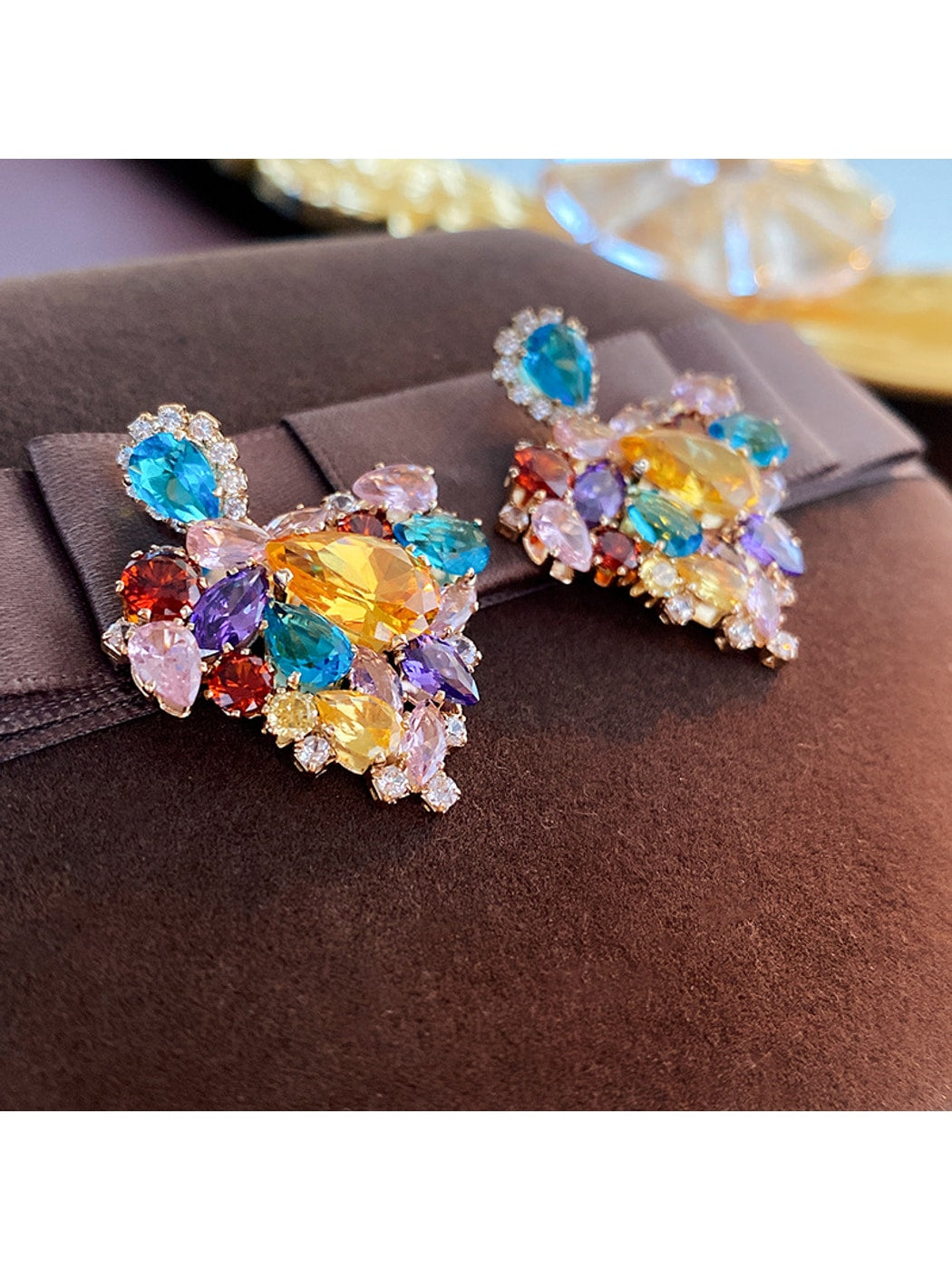 Earedge - Alloy Cluster Design Stud Earrings