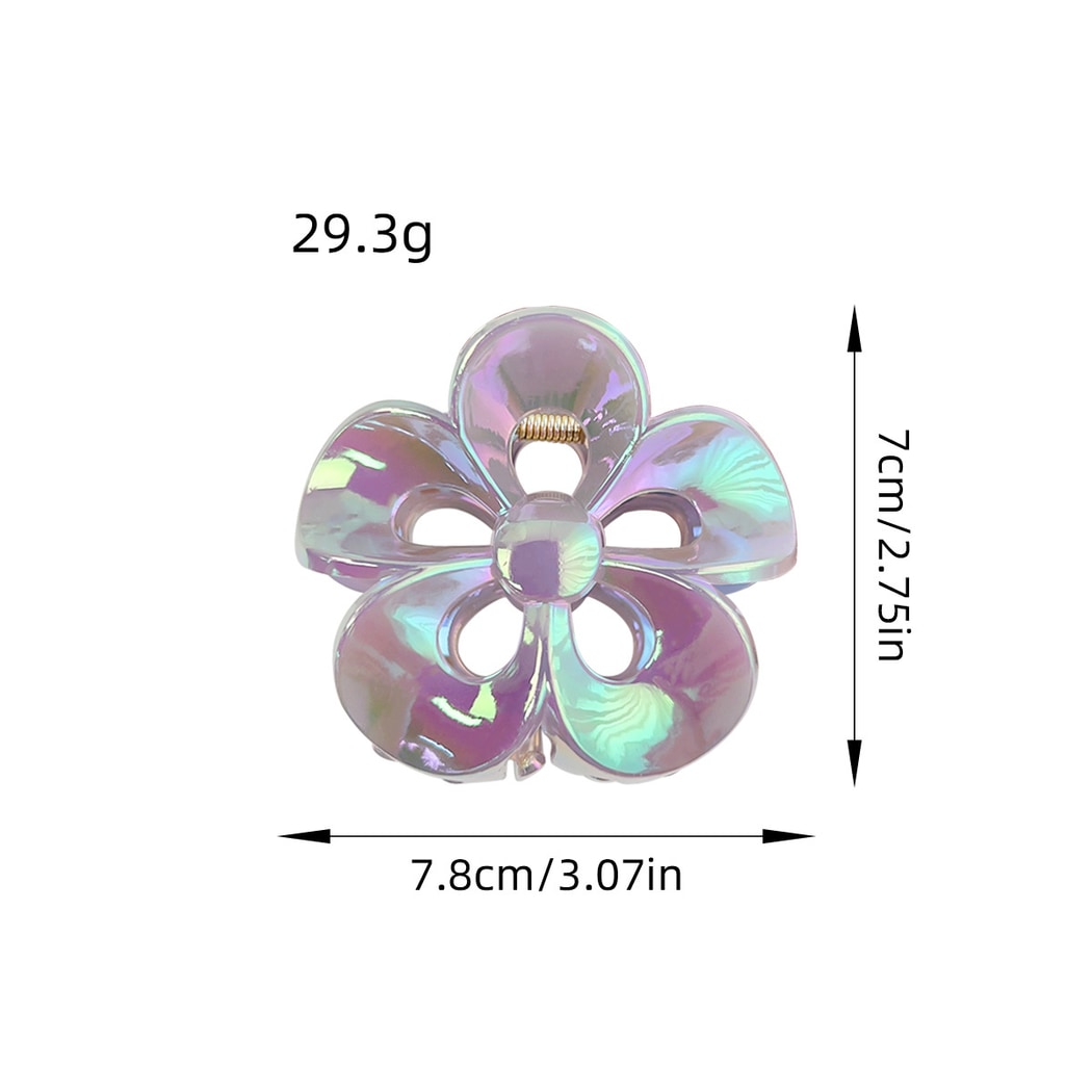 Beau - Glossy Hollow Flower Design Claw Clip