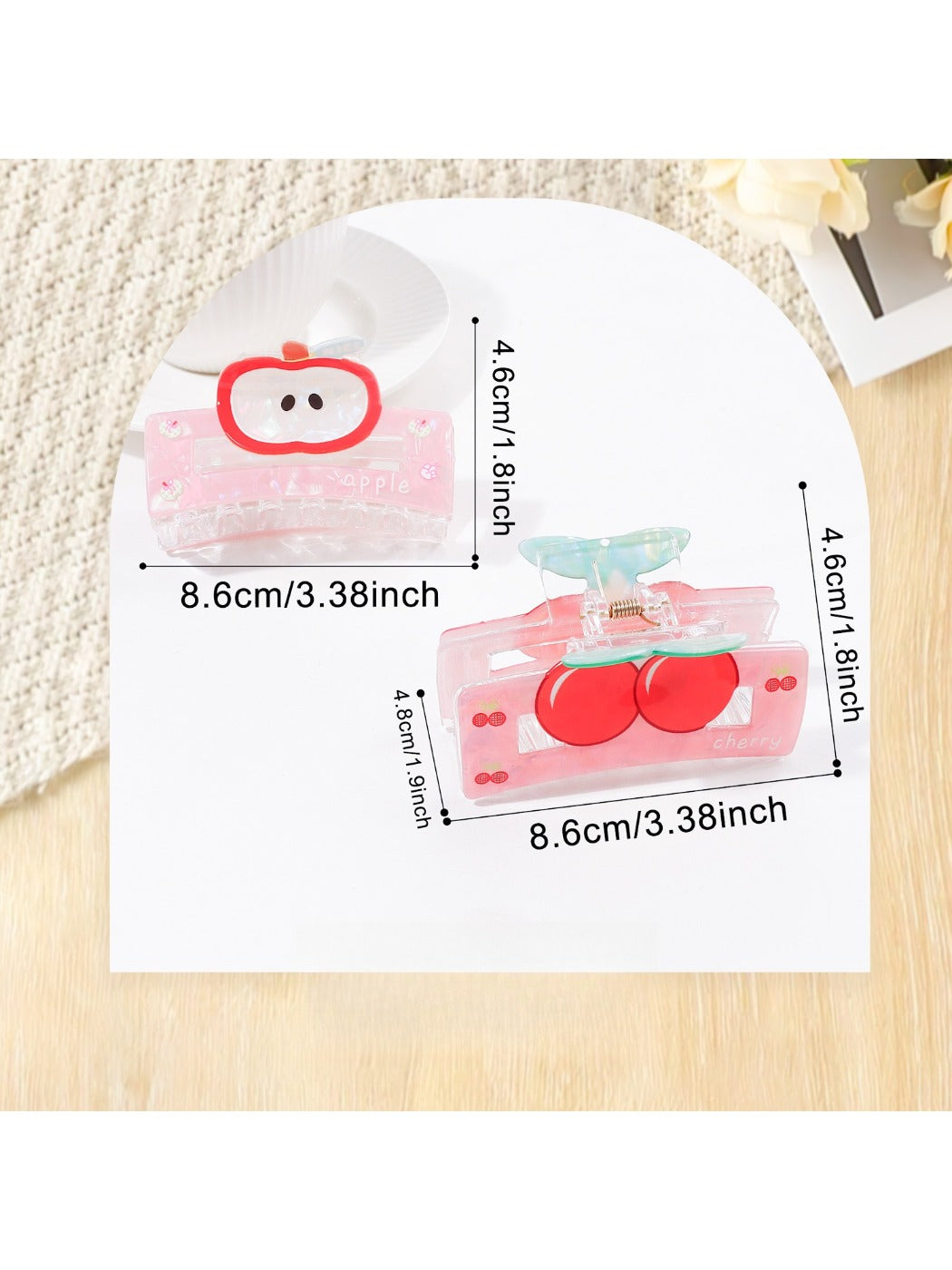 Beau - Square Fruit Print Hair Claw Clip