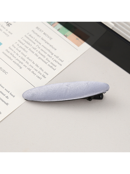 Beau - Solid Color Polyester Oval Hair Clip