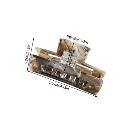 Beau - Marble Pattern PS Rectangular Hair Claw Clip