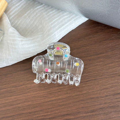 Beau - Transparent Polka Dot Plastic Claw Clip