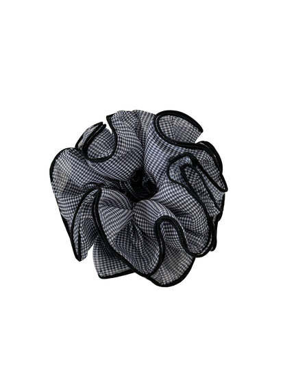 Gifty - Retro Geometric Plaid Polyester Ponytail Scrunchie
