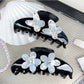 Beau - Floral Butterfly Half Moon Claw Clip