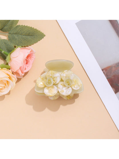 Beau - Adorable Embossed Camellia Hair Claw Clip
