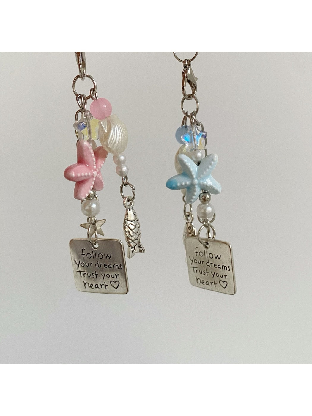 Keypus - Ceramic Starfish Fish Detail Beaded Phone Charm