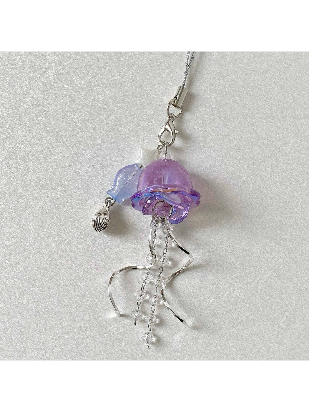 Keypus - Clear Look Jellyfish Alloy Plastic Keychain