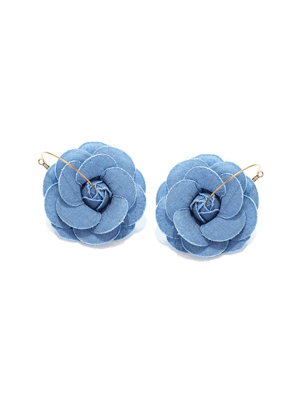 Earedge - Rose Inspired Fabric Floral Dangle Earrings