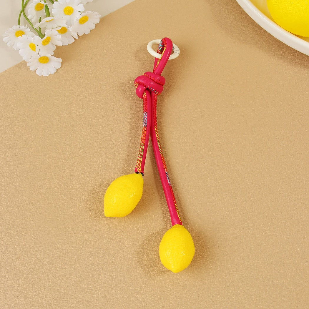 Keypus - Fruit Pendant PU Bag Charm Keychain