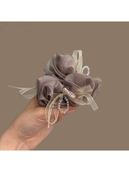 Gifty - Polyester Mesh Bow Circle Detail Scrunchie