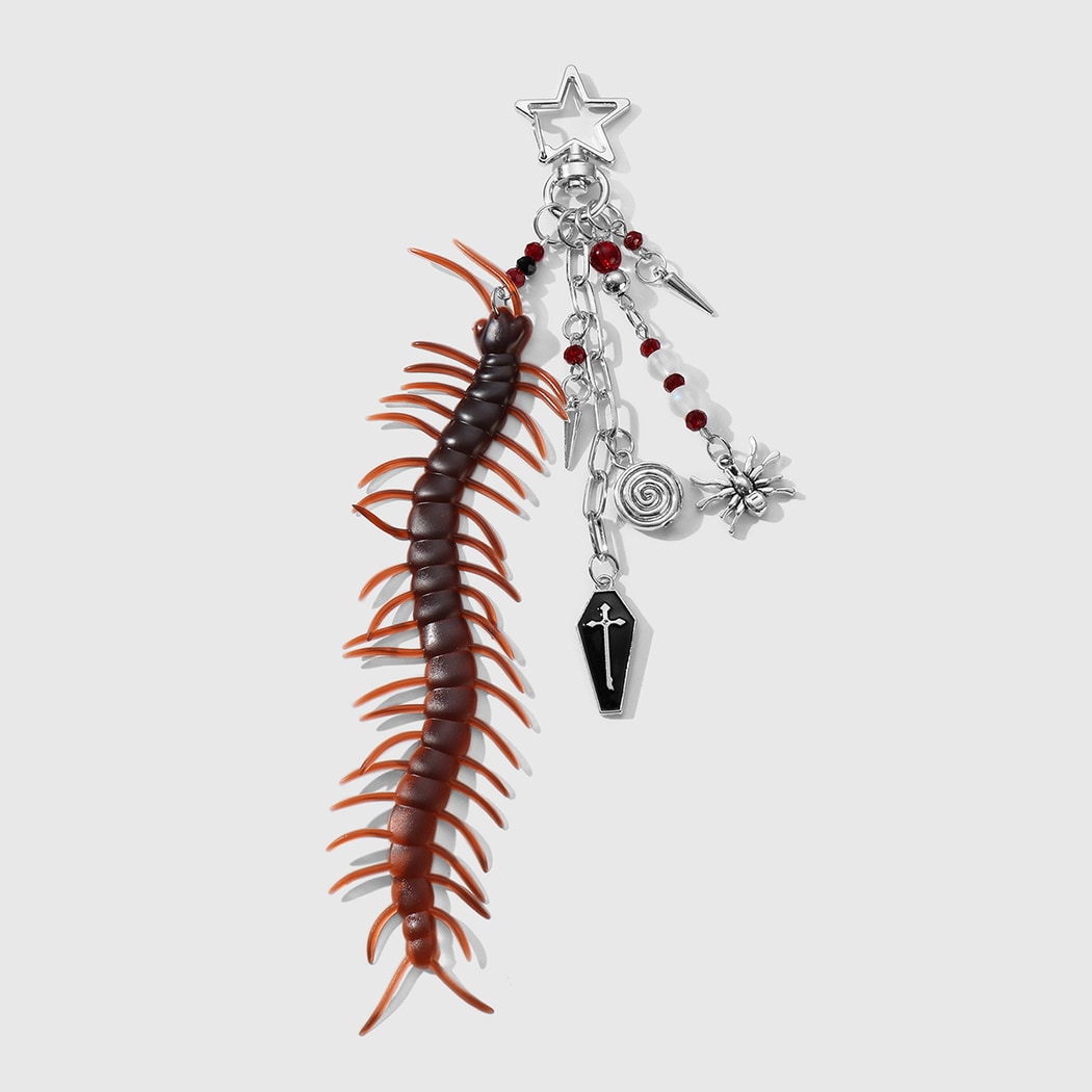 Keypus - Halloween Centipede and Cross Keychain