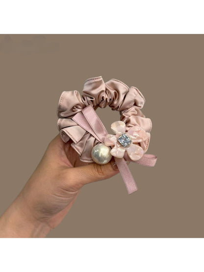 Gifty - Polyester Floral Ribbon Detail Hair Scrunchie