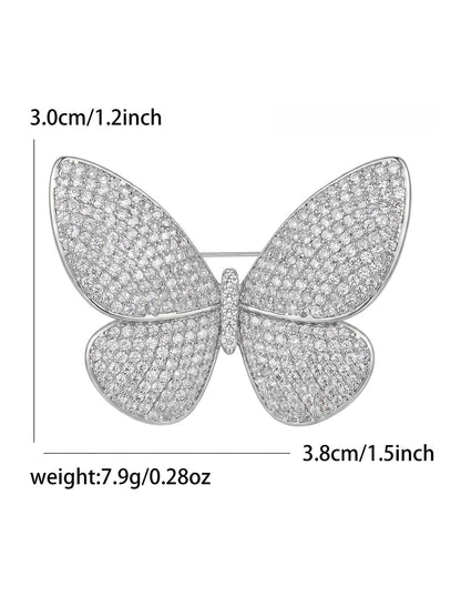 Brovia - Pave Style Butterfly Fashion Brooch