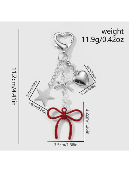 Keypus - Y2K Heart Bow Star Pendant Alloy Keychain
