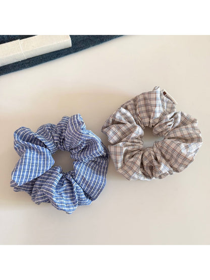 Gifty - Plaid Polyester Fabric Scrunchie