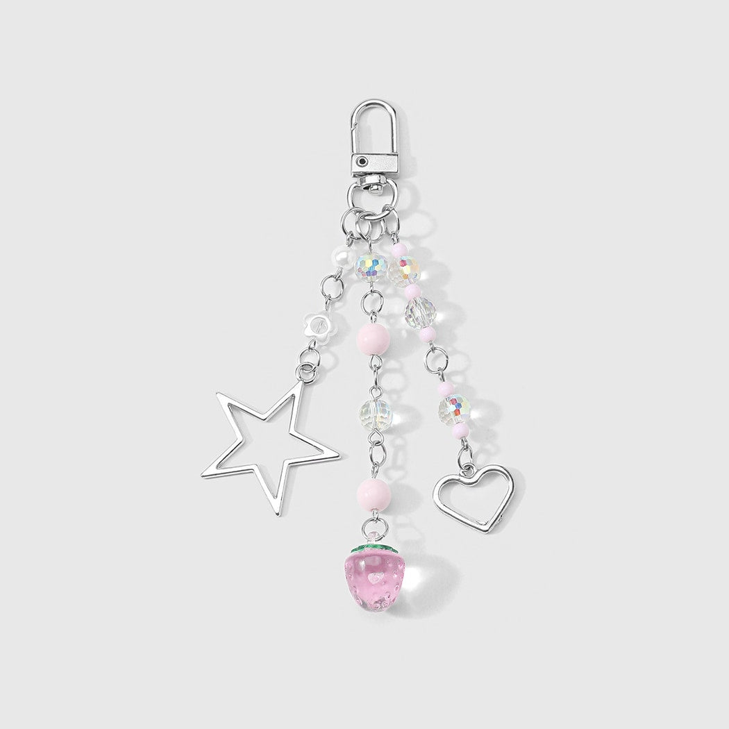 Keypus - Y2K Pink Strawberry Cross Keychain