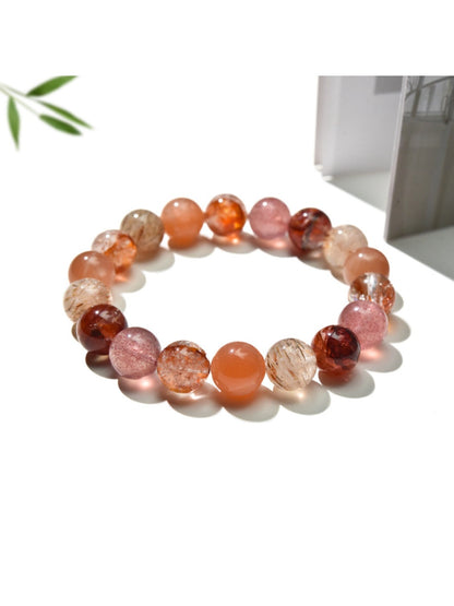 Lovra bracelet displayed on a wrist, highlighting vibrant crystal beads and adjustable fit
