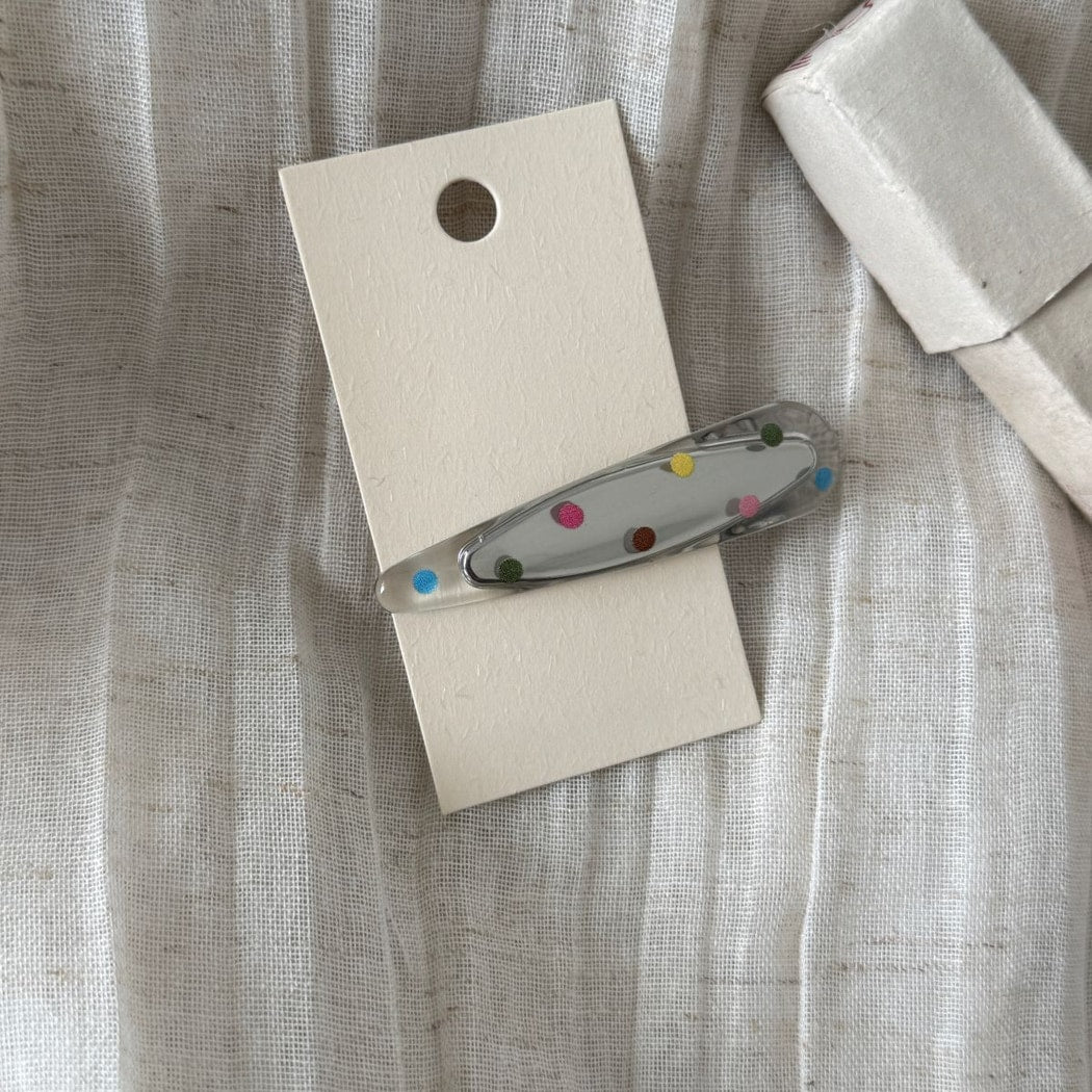 Beau - Plastic Alloy Transparent Polka Dot Hair Clip