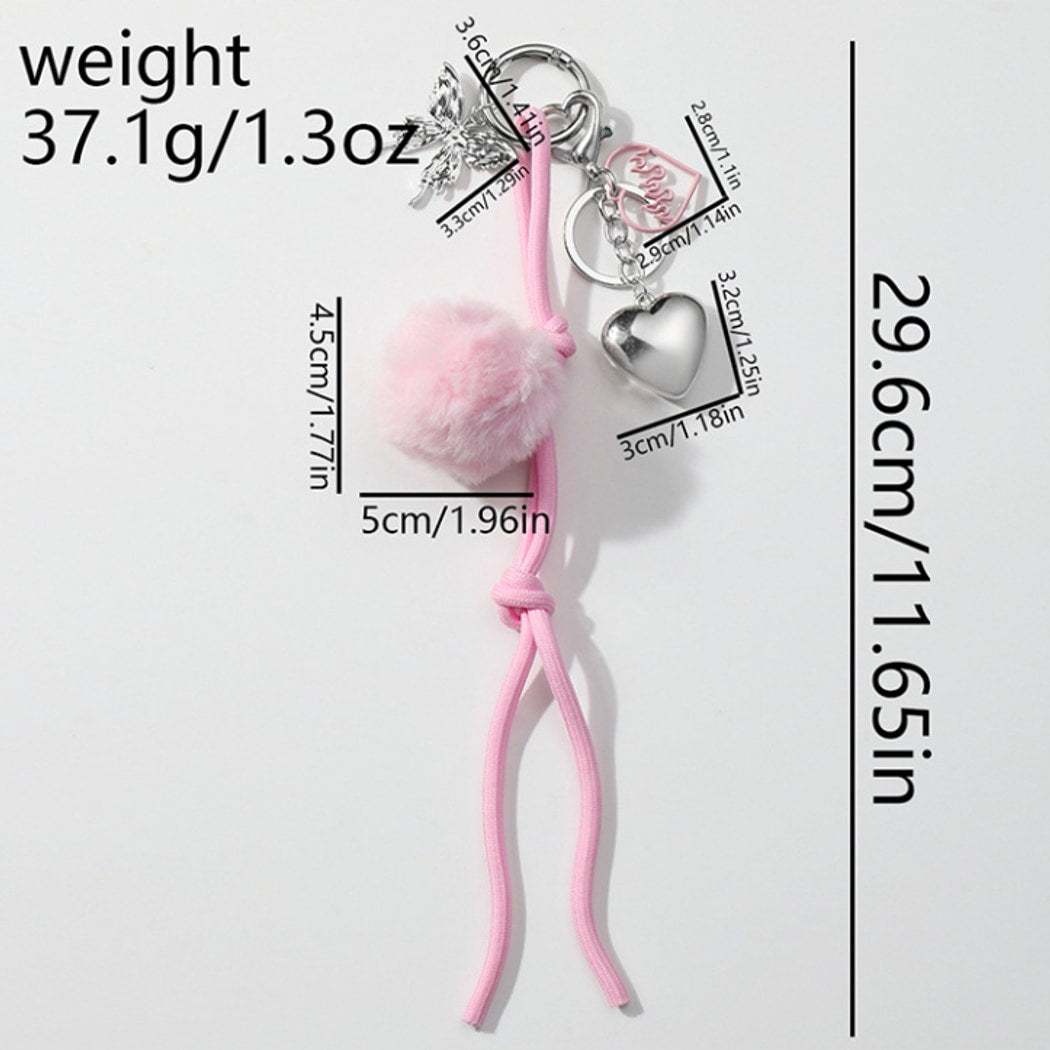 Keypus - Heart and Butterfly Pendant Keychain