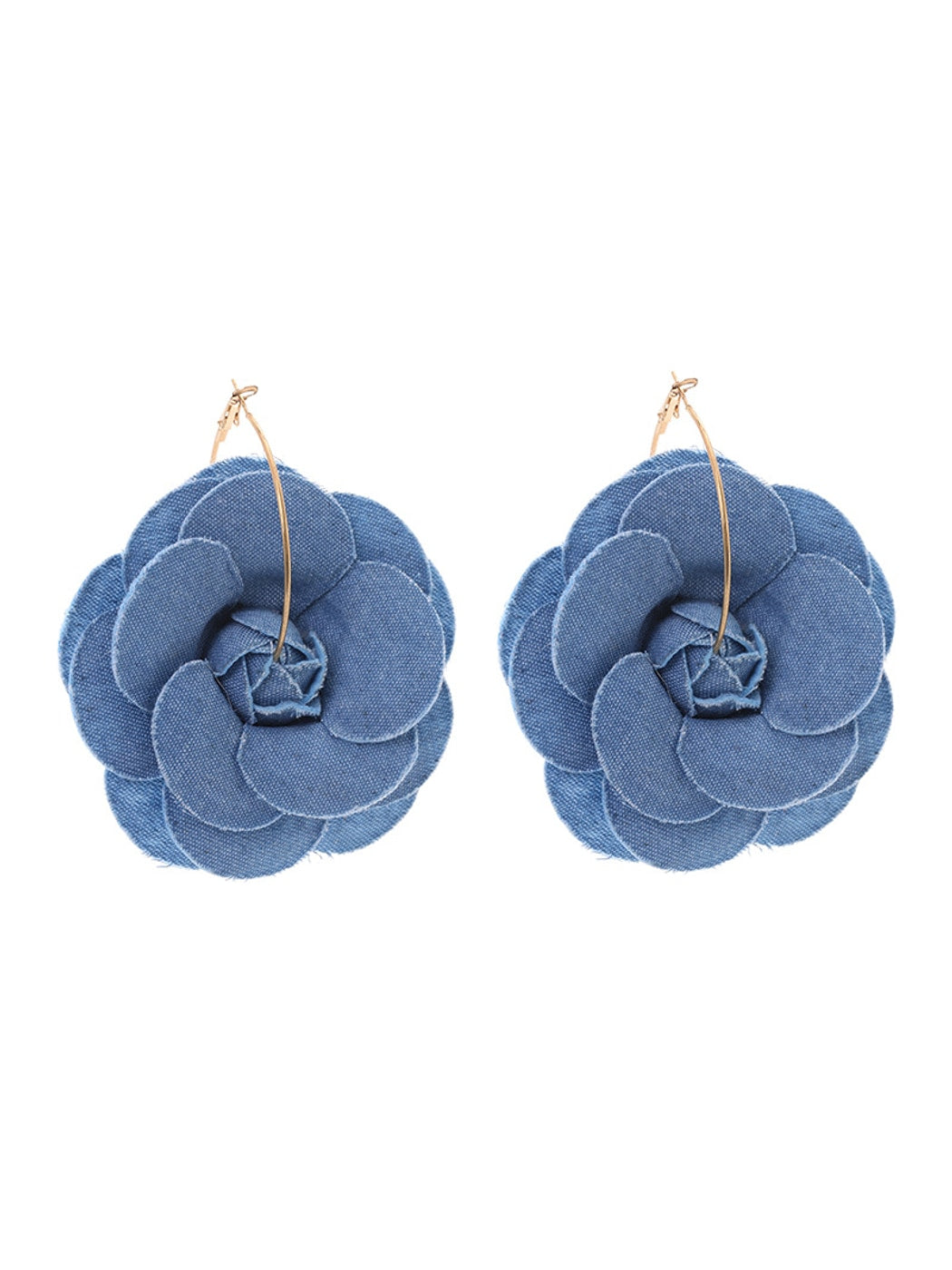 Earedge - Rose Inspired Fabric Floral Dangle Earrings