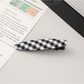 Beau - Plaid Fabric Oval Side Bangs Hair Clip