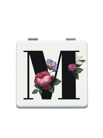 Mirroray - Floral Letter Print Compact Mirror