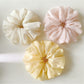 Gifty Pure Simple Mesh Scrunchie in light beige on white background