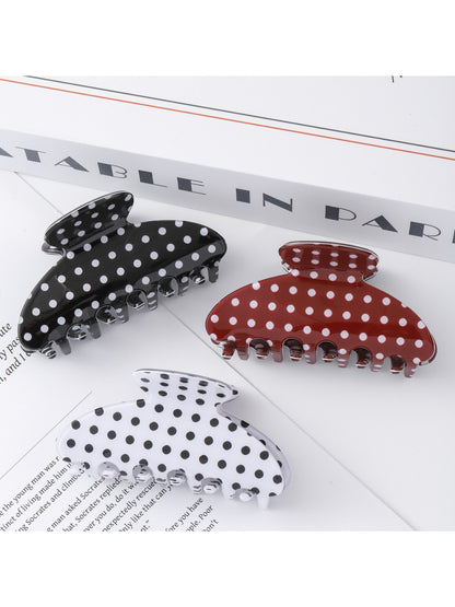 Beau - Retro Polka Dot Half Moon Claw Clip