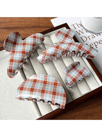 Beau - Modern Minimalist Plaid Hair Claw Clip