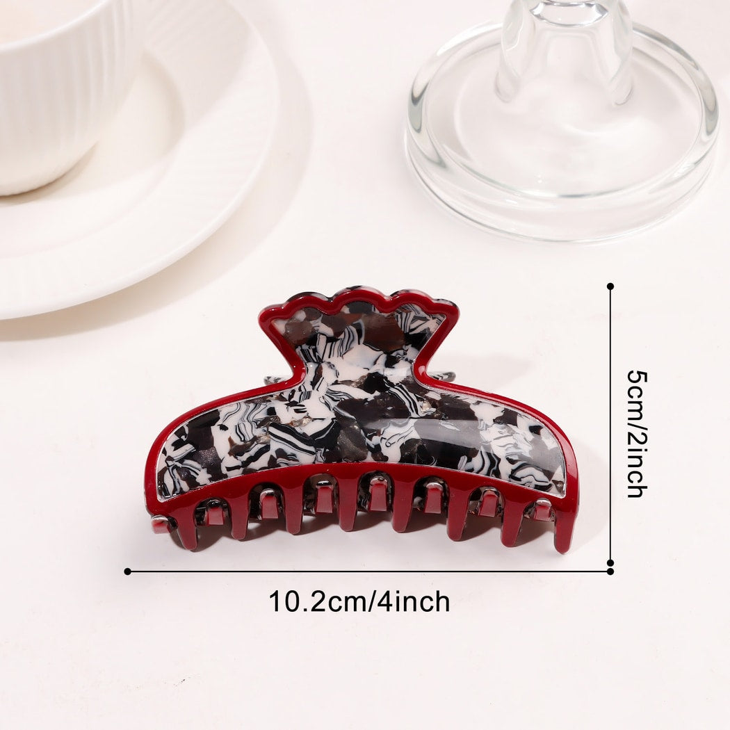 Beau - Textured Pattern Curved Claw Clip