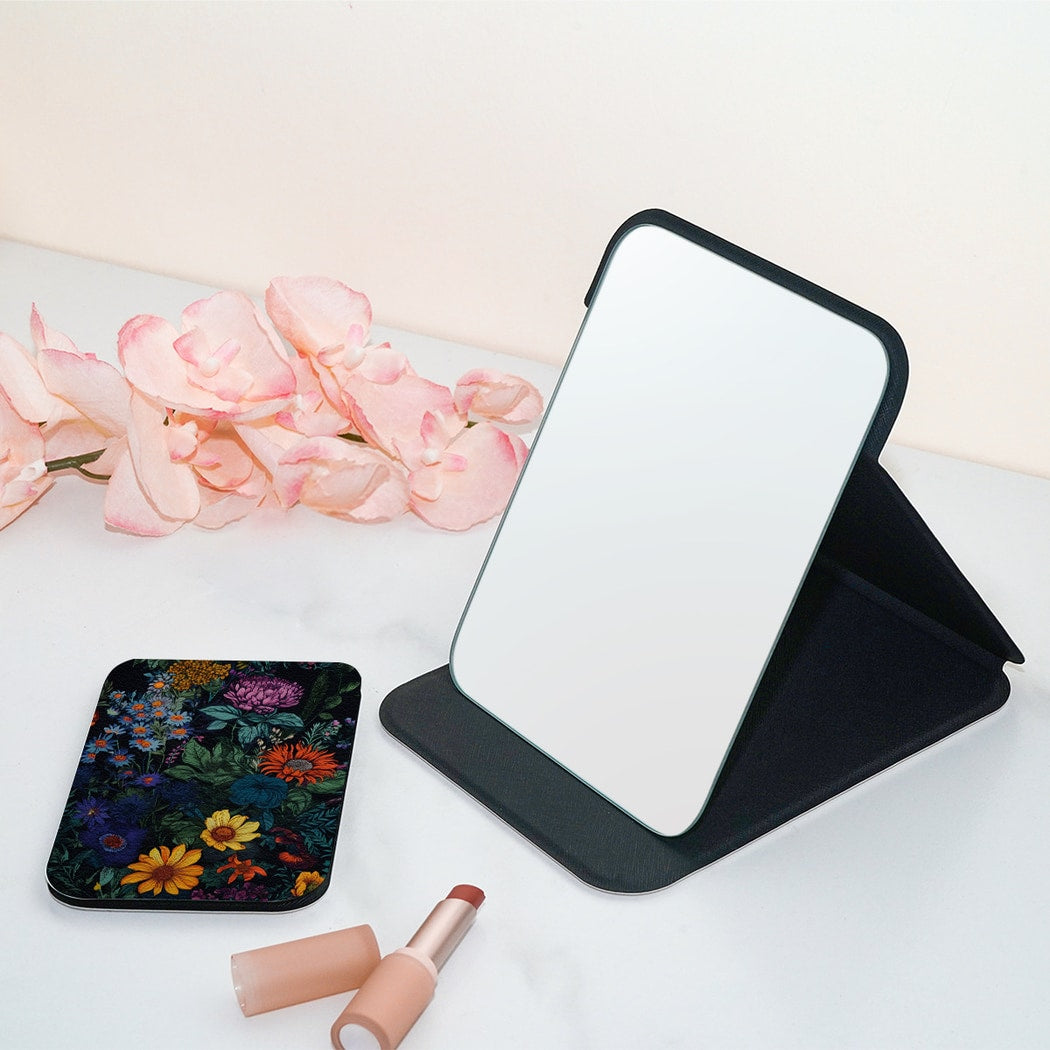 Mirroray - Dark Floral Tabletop Folding Vanity Mirror