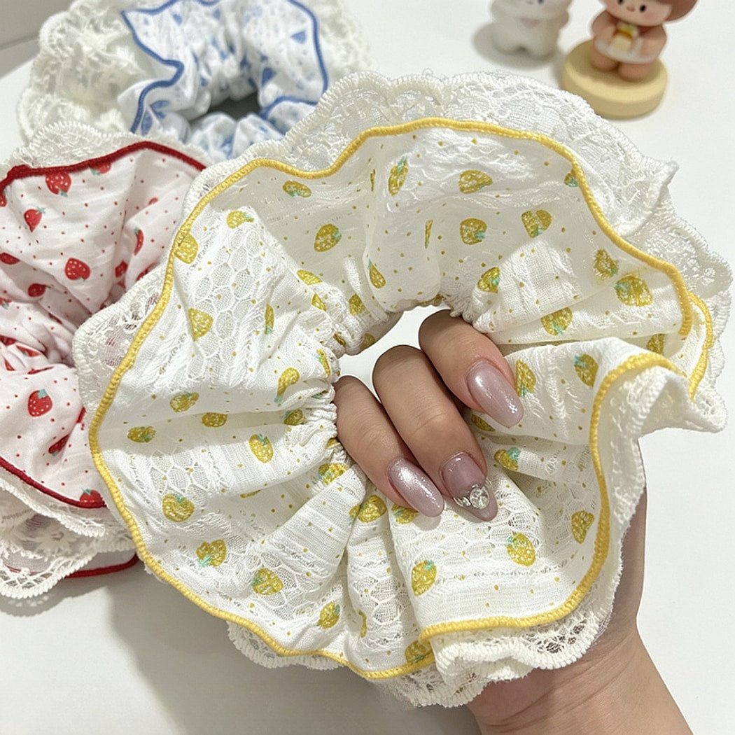 Gifty - Fruit Polka Dot Lace Scrunchie