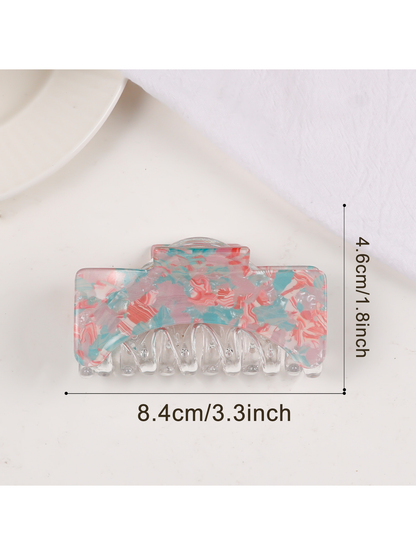 Beau - Large Square Marbled Texture Claw Clip